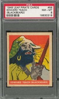 1948 Leaf "Pirate Cards" #58 Edward Teach ("Blackbeard") – PSA NM-MT 8